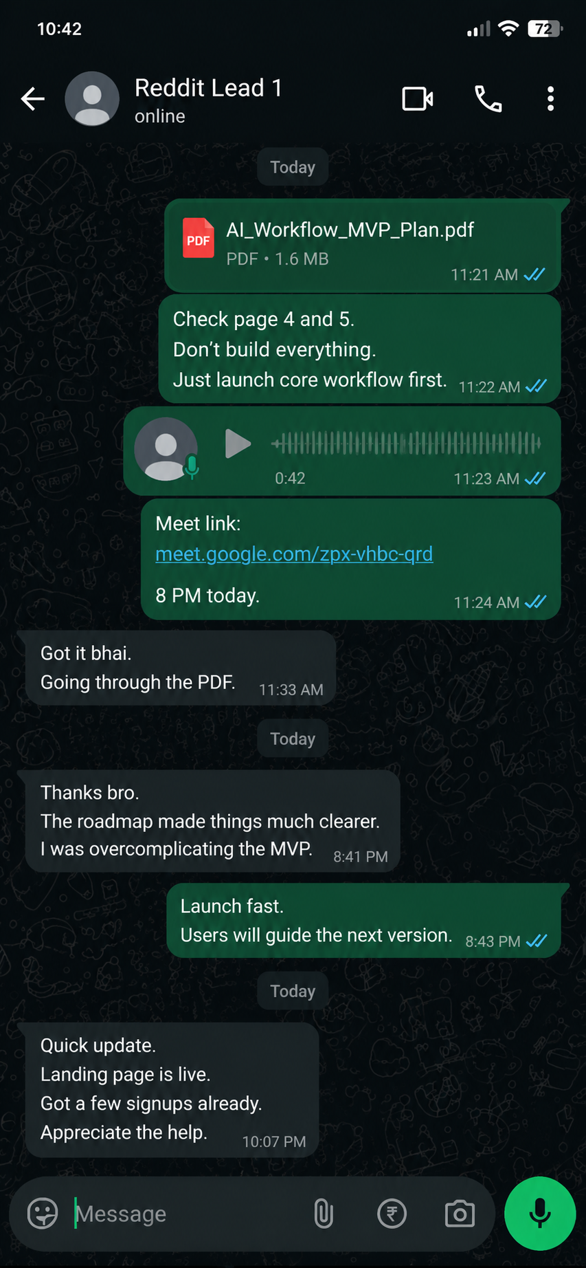 WhatsApp conversation 1